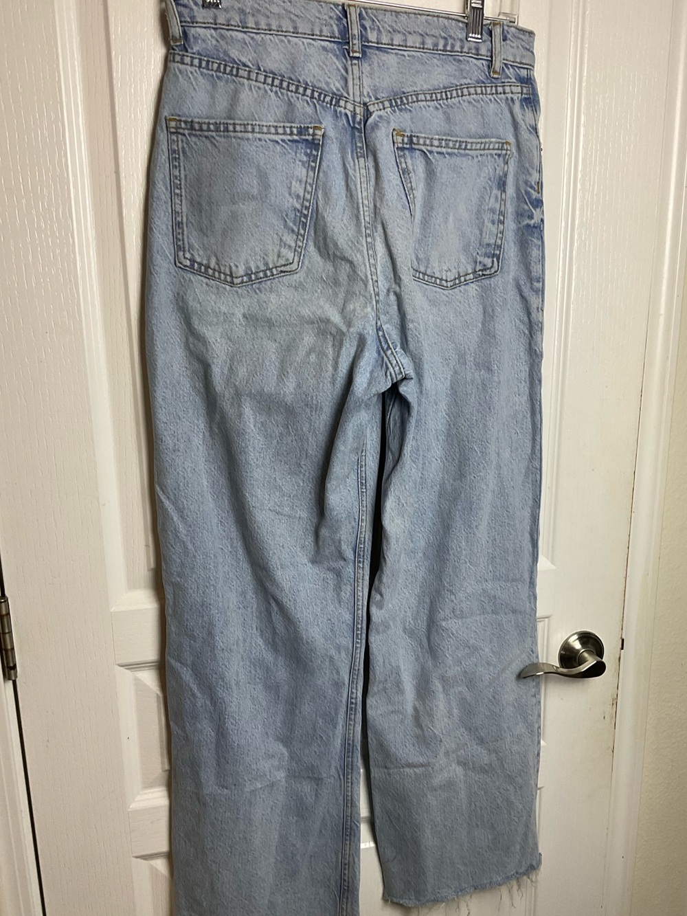 Zara 90s Full Length Wide Leg Jeans Light Wash Size 8 - Picture 3 of 9